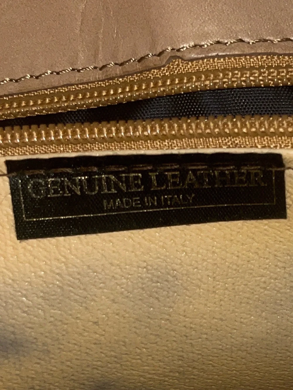 Classic Woman’s Tan Camel Color Made In Italy Leather Top-Handle Purse Briefcase